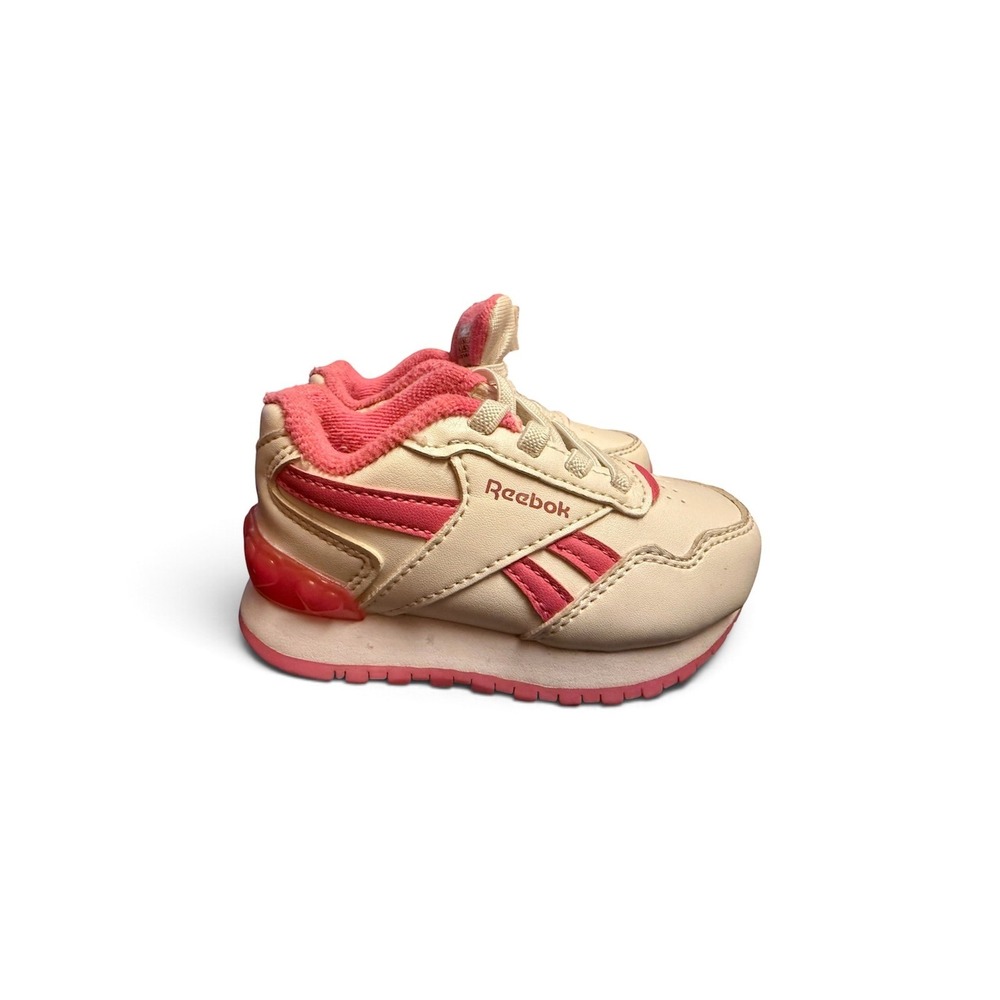 REEBOK TODDLER GIRL LIGHT UP HEARTS SLIP ON SHOES SIZE 5 Used